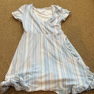 Blue and white dress